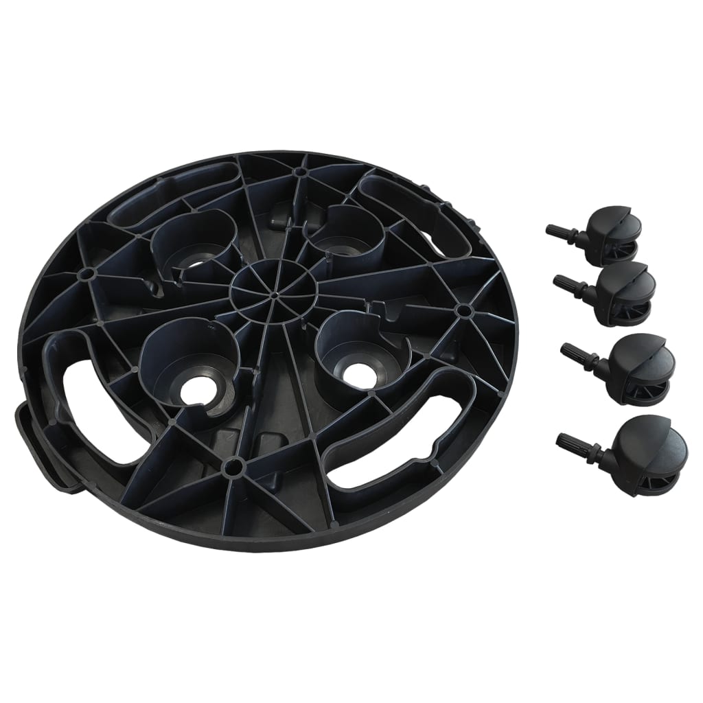 vidaXL Soporte para plantas con ruedas diámetro 30 cm negro 170 kg