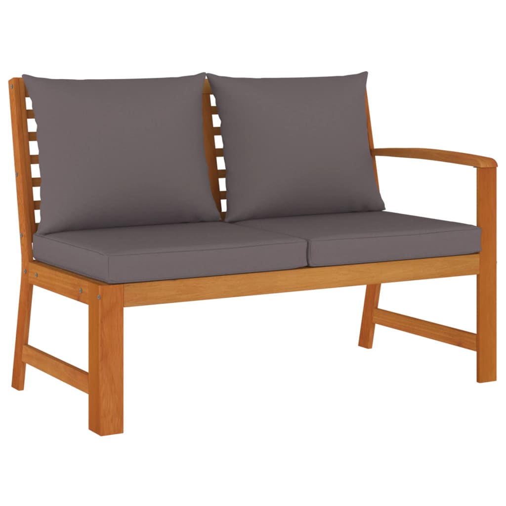 vidaXL Juego comedor jardín con cojines 11 piezas madera maciza acacia