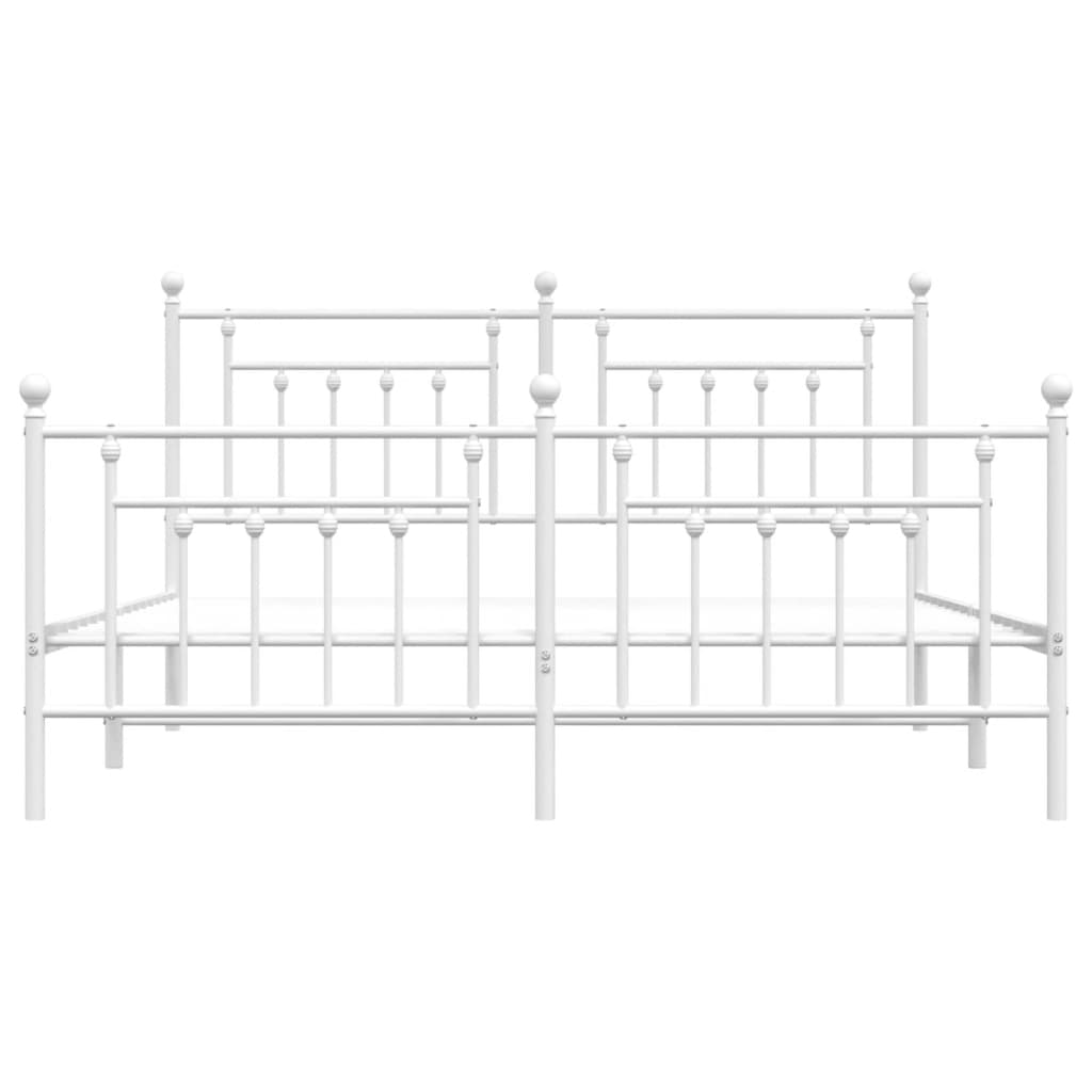 vidaXL Estructura cama sin colchón con estribo metal blanco 183x213 cm