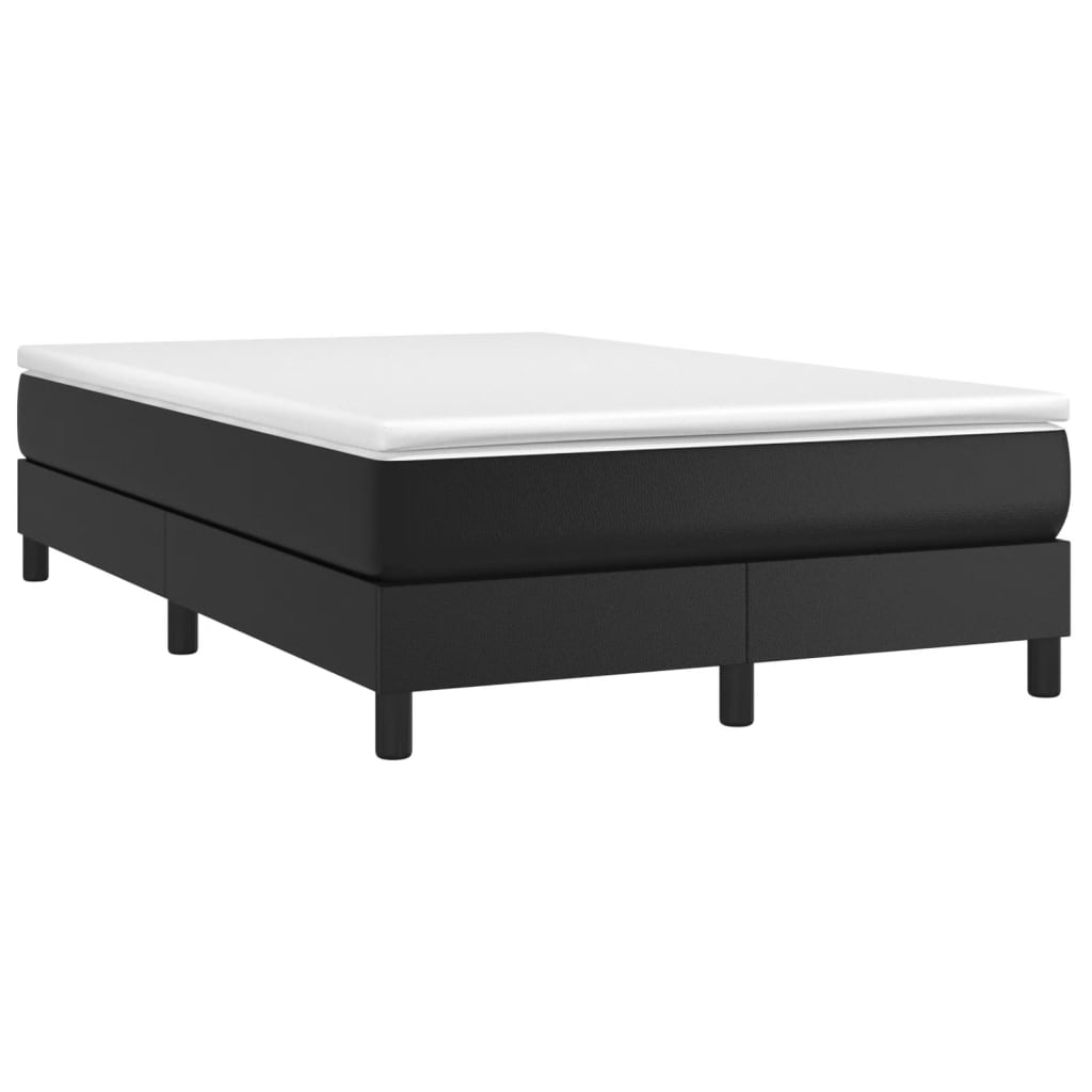 vidaXL Cama box spring con colchón cuero sintético negro 120x190 cm