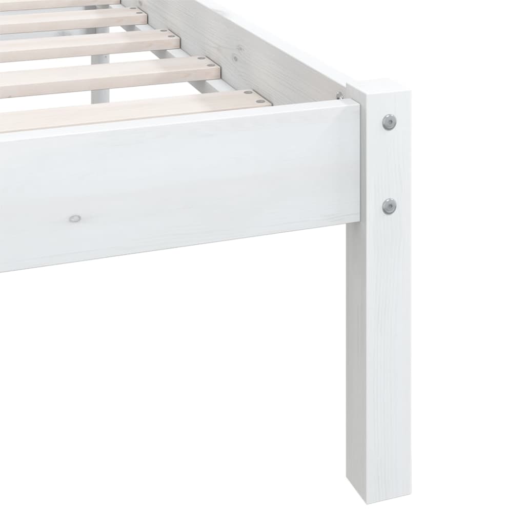 vidaXL Estructura de cama de madera de pino maciza blanca 140x190 cm