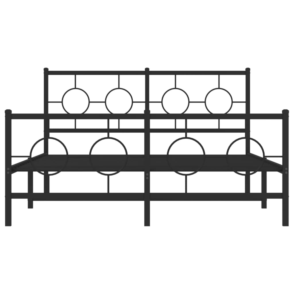 vidaXL Estructura cama sin colchón con estribo metal negro 140x200 cm