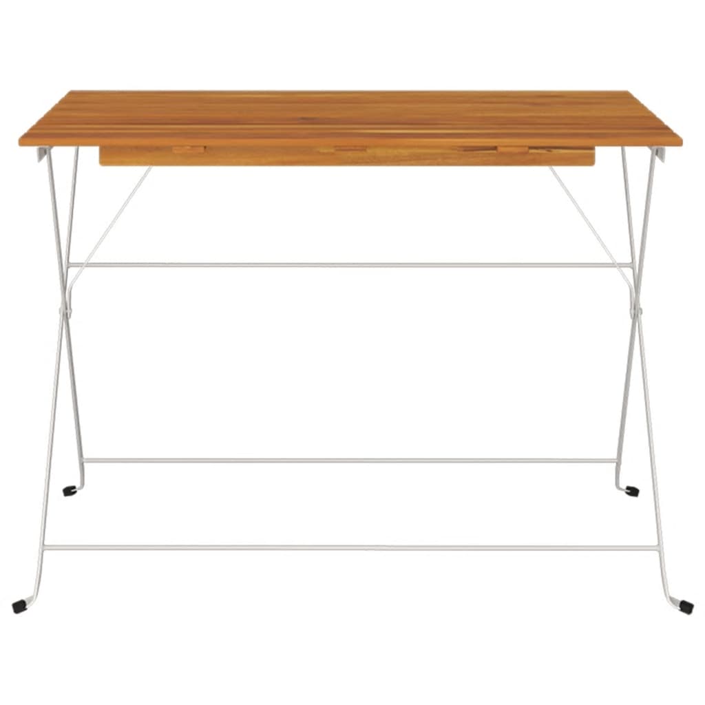 vidaXL Mesa de cafetería plegable madera acacia y acero 100x54x71 cm