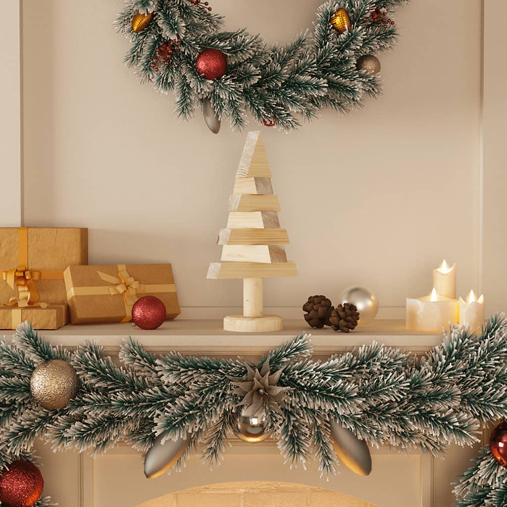 vidaXL Árboles de Navidad de madera 2 uds madera maciza pino 30 cm