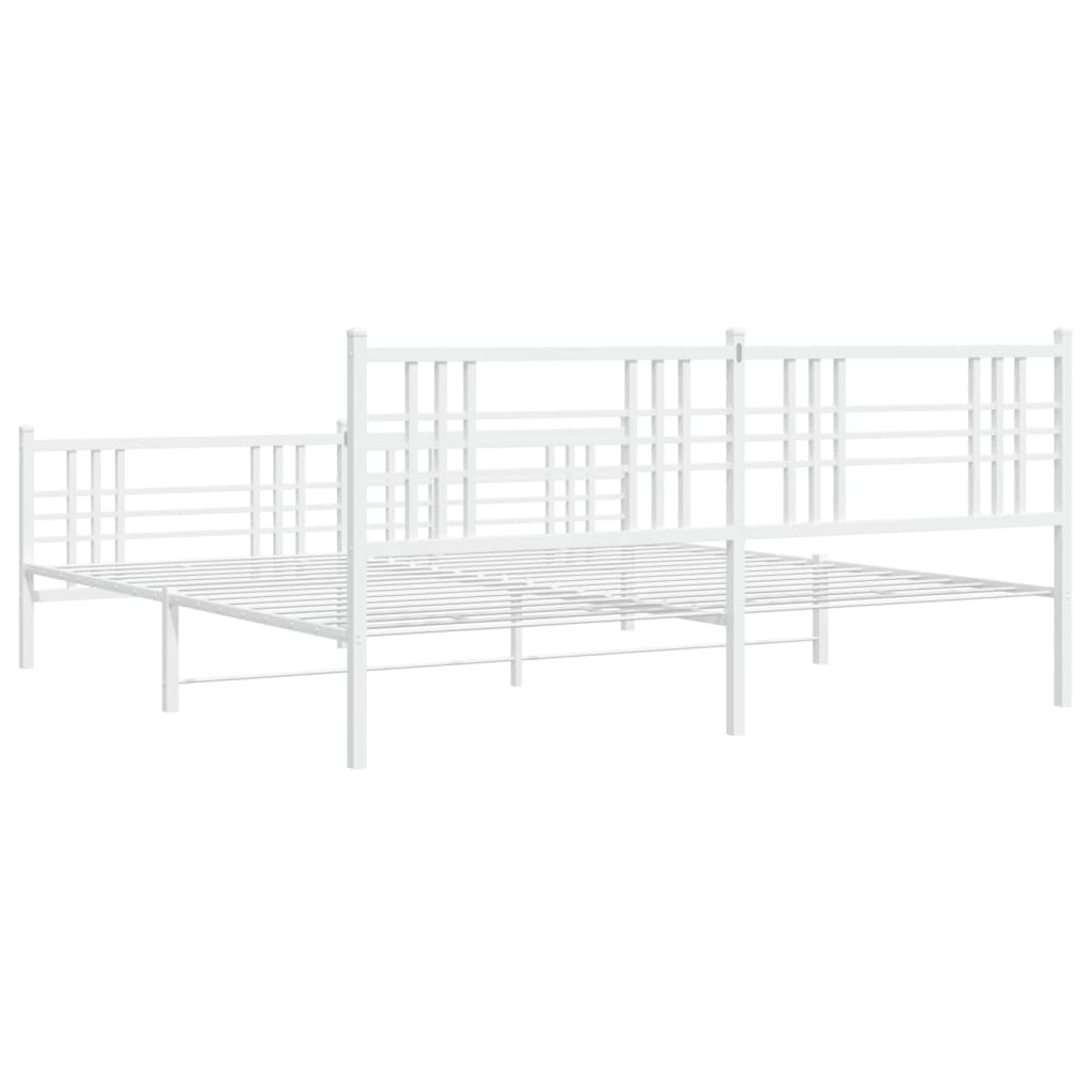 vidaXL Estructura cama sin colchón con estribo metal blanco 193x203 cm