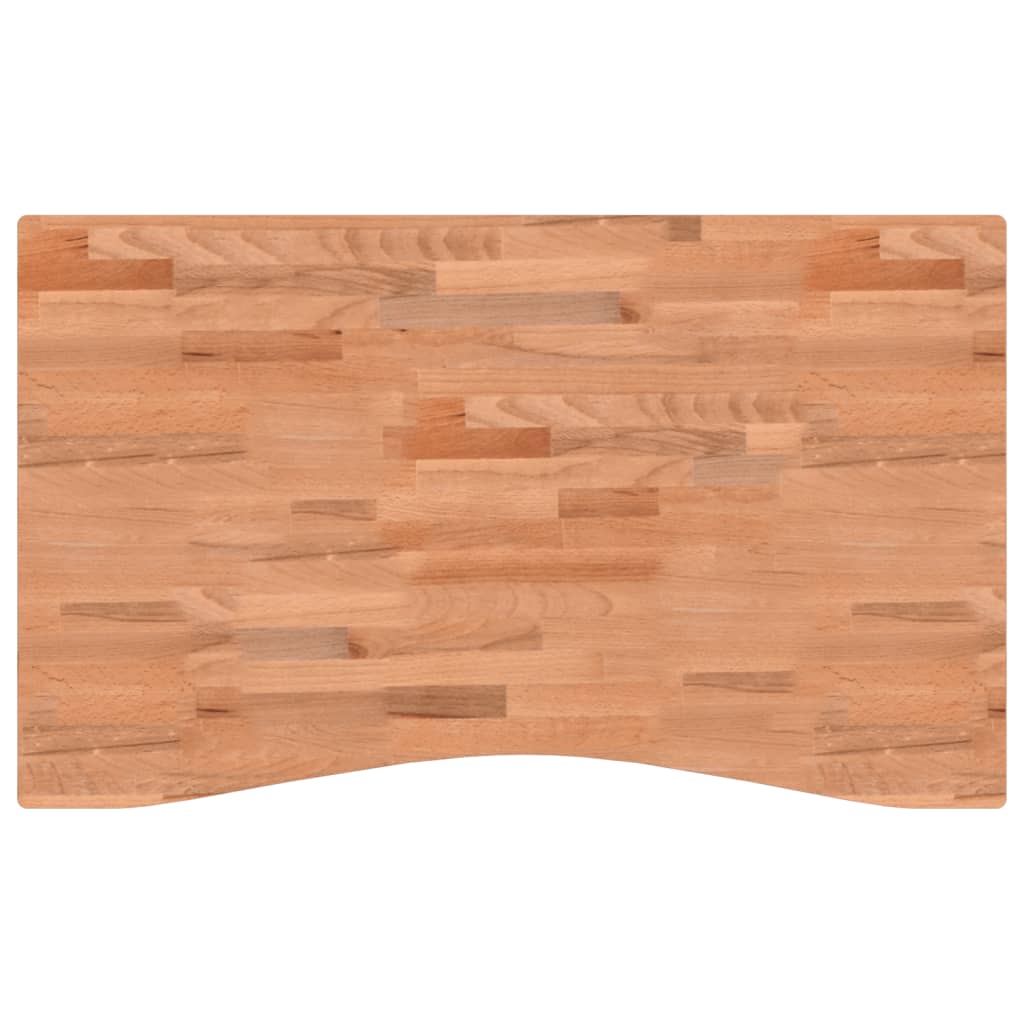 vidaXL Tablero de escritorio madera maciza de haya 100x(55-60)x2,5 cm