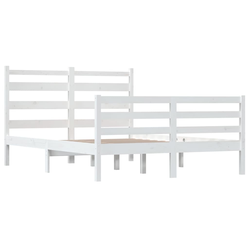 vidaXL Estructura de cama de madera maciza de pino blanca 140x200 cm