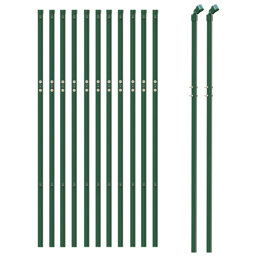 vidaXL Cerca de alambre de acero galvanizado verde 1x25 m