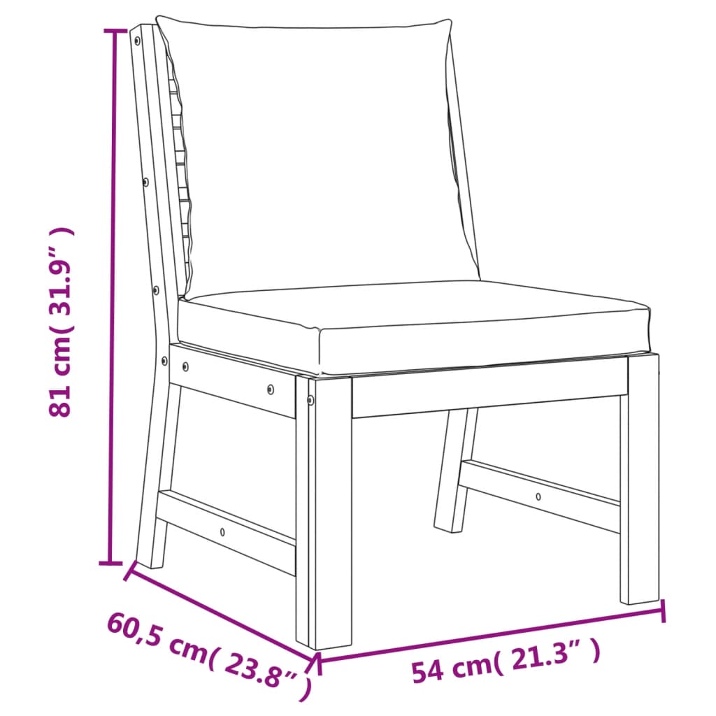 vidaXL Juego comedor jardín con cojines 11 piezas madera maciza acacia