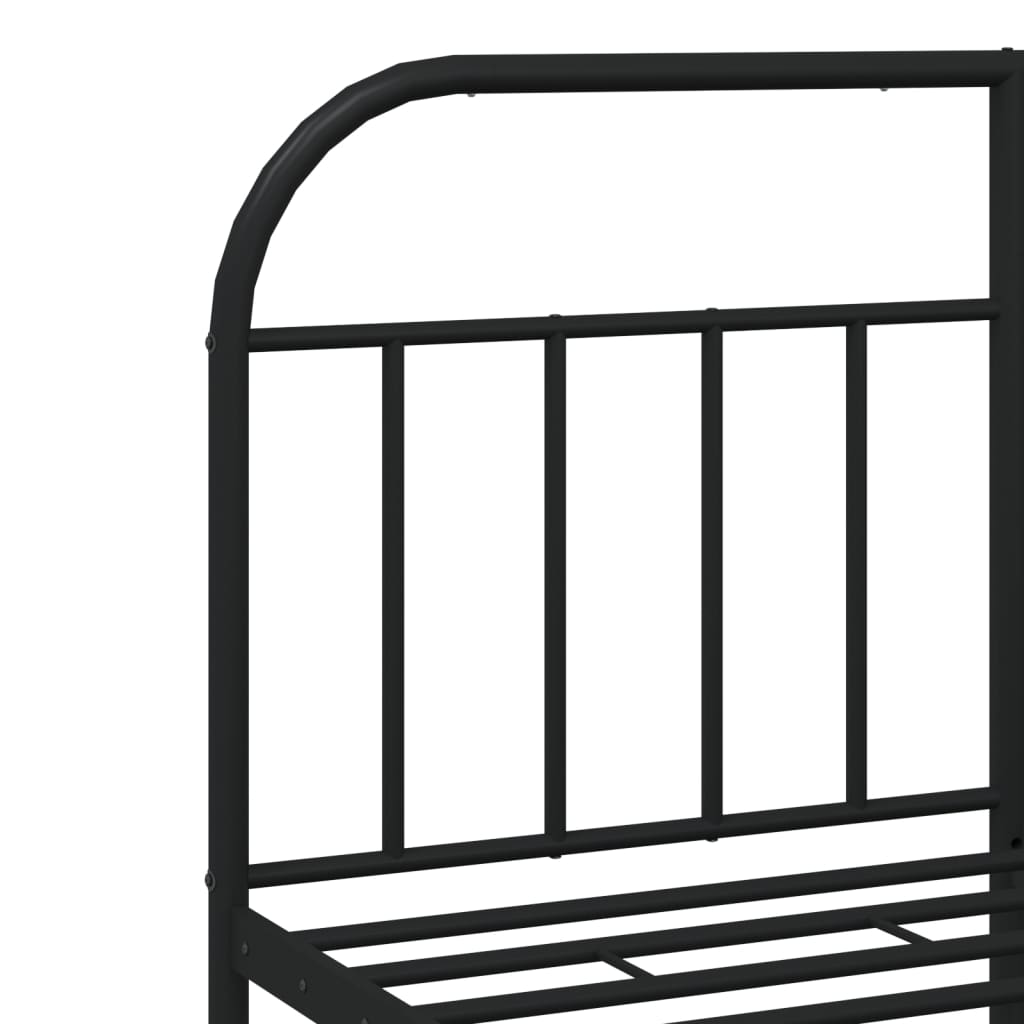 vidaXL Estructura de cama cabecero y estribo metal negro 140x200 cm