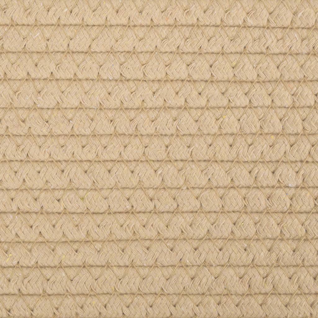 vidaXL Cesta de almacenaje algodón beige y blanco Ø51x33 cm