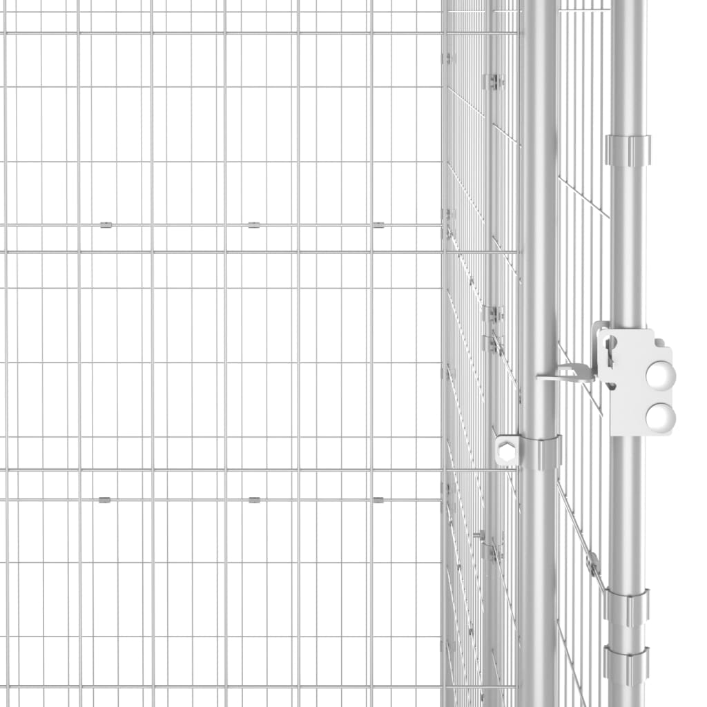 vidaXL Perrera de exterior de acero galvanizado con techo 26,62 m²