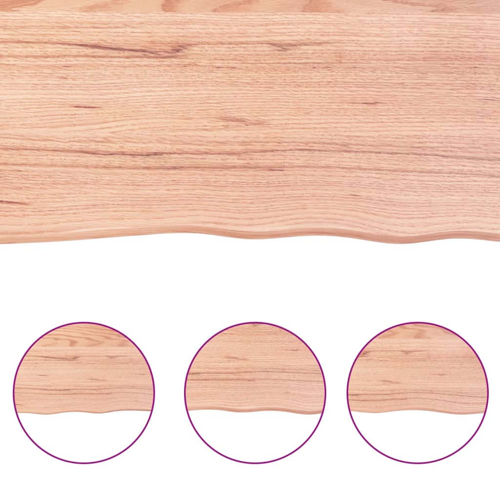 vidaXL Tablero mesa madera tratada borde natural marrón 160x40x(2-4)cm