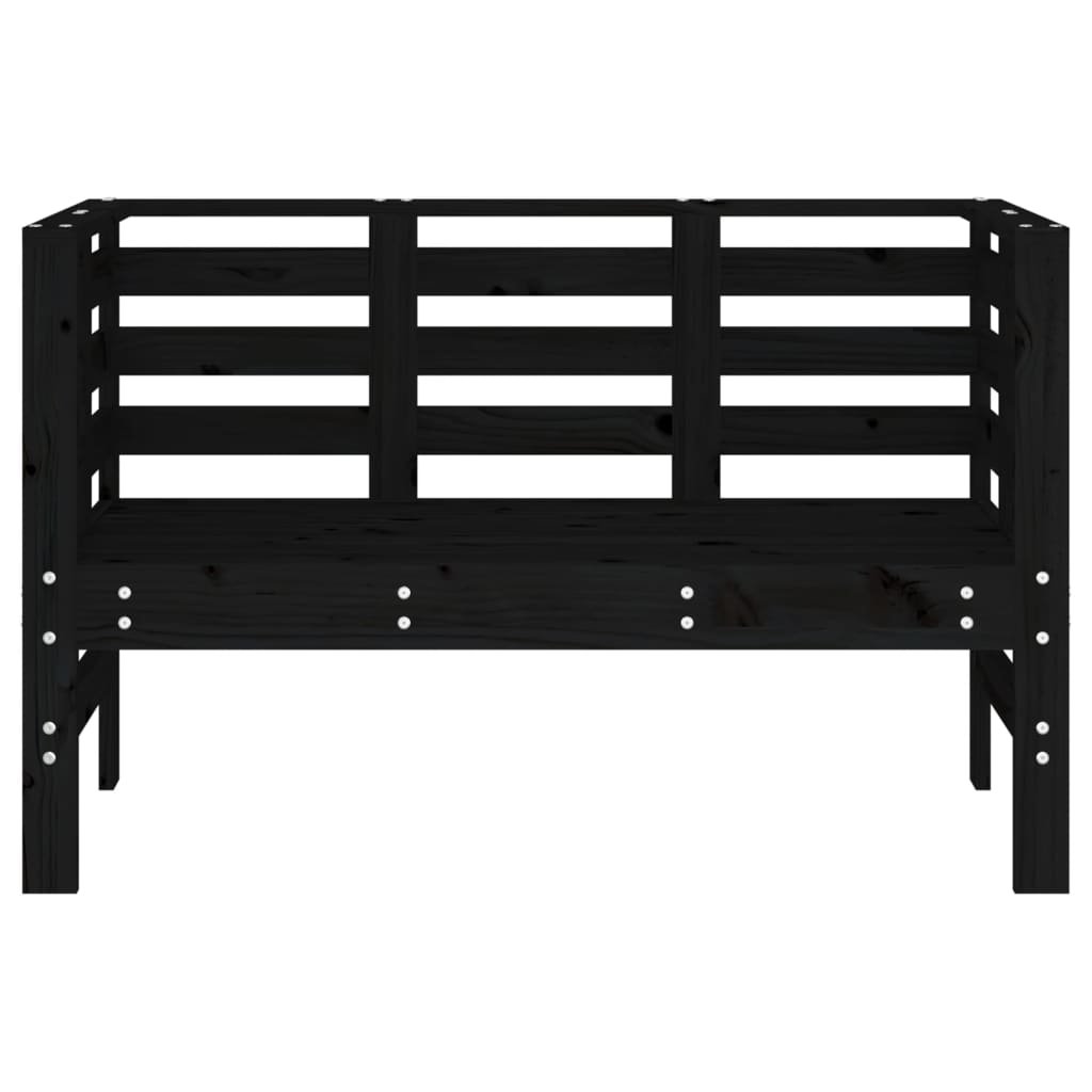 vidaXL Banco de jardín madera maciza de pino negro 111,5x53x71 cm