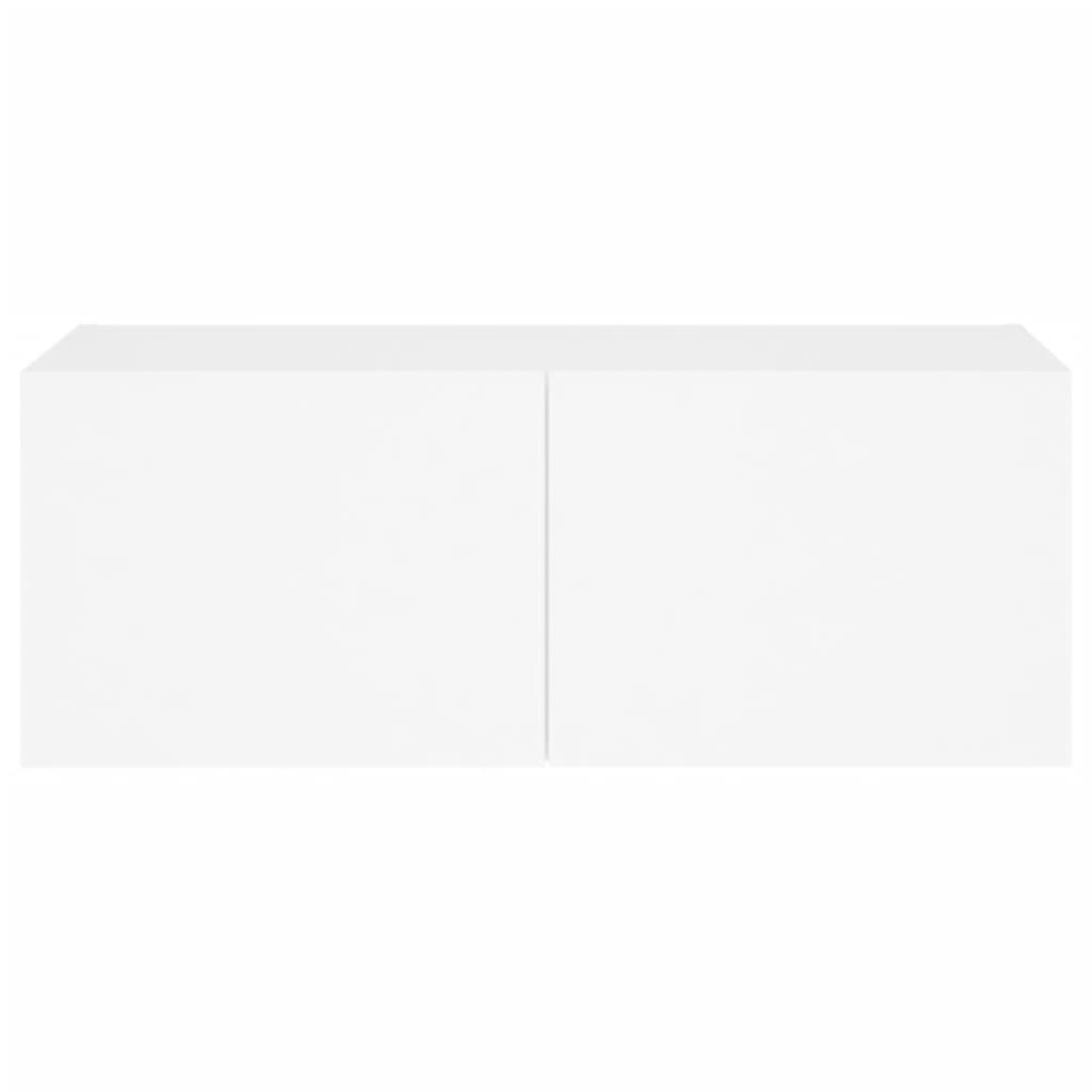 vidaXL Mueble de TV de pared con luces LED blanco 80x35x31 cm