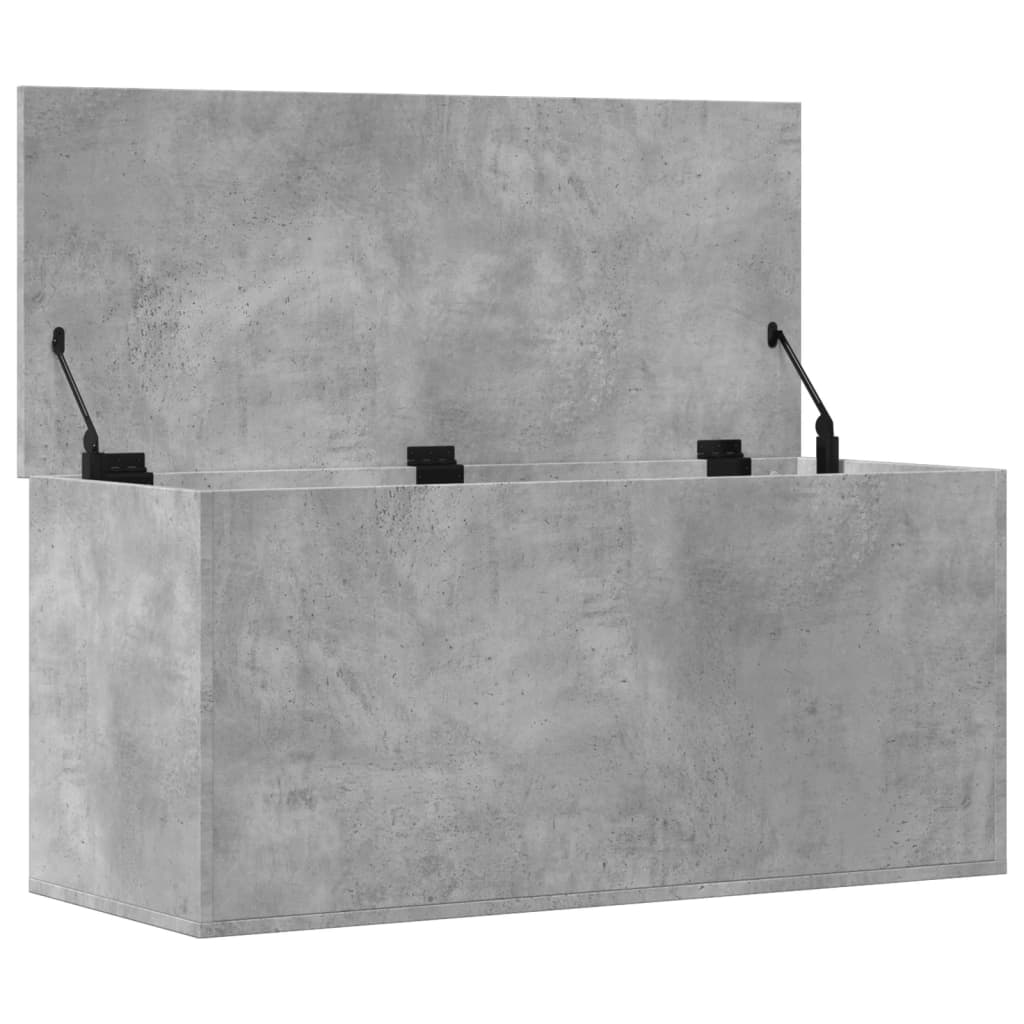 vidaXL Caja de almacenaje madera ingeniería gris hormigón 100x42x46 cm