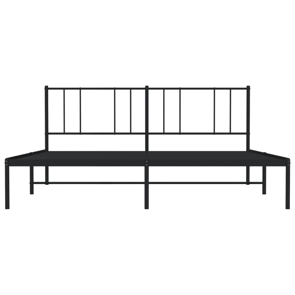 vidaXL Estructura cama sin colchón con cabecero metal negro 193x203 cm