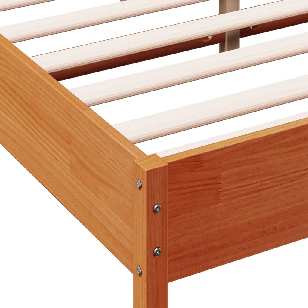 vidaXL Cama sin colchón madera maciza pino marrón cera 150x200 cm