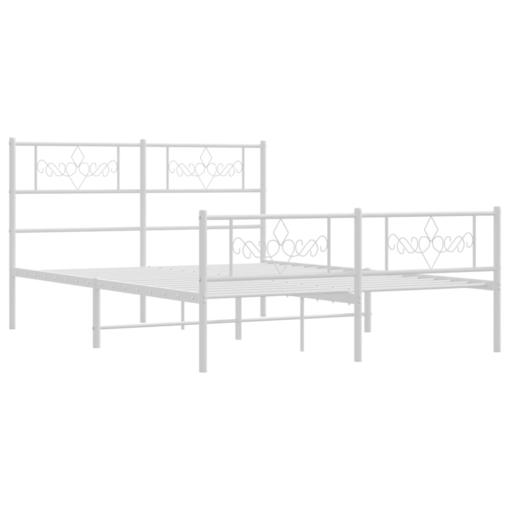 vidaXL Estructura cama sin colchón con estribo metal blanco 120x200 cm