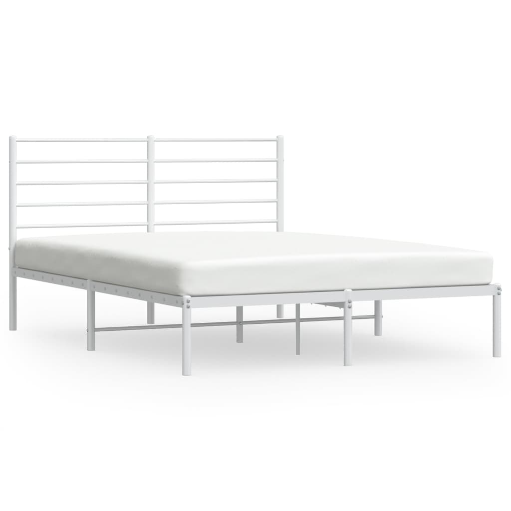 vidaXL Estructura cama sin colchón con cabecero metal blanco 120x190cm