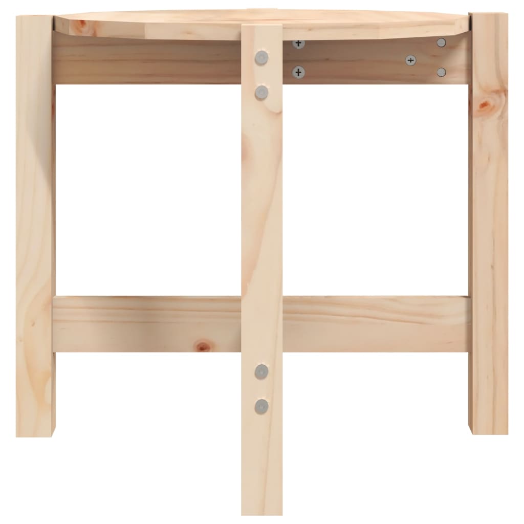 vidaXL Mesa de centro de madera maciza de pino Ø52,5x45 cm