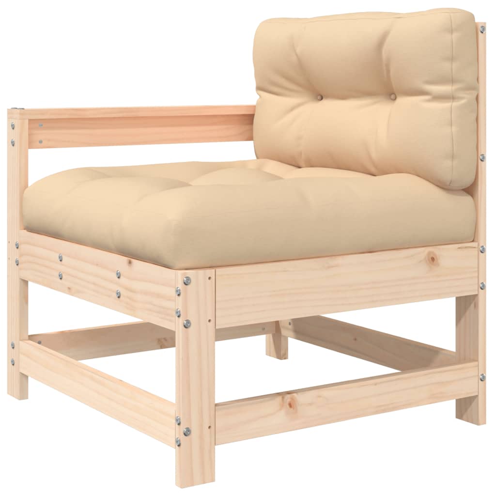 vidaXL Sillón de jardín con cojines madera maciza de pino