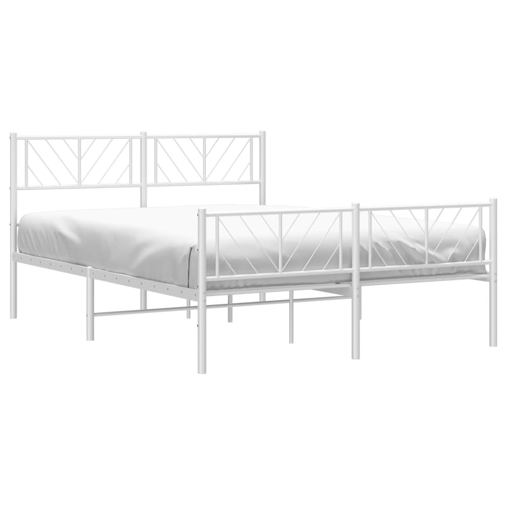 vidaXL Estructura cama sin colchón con estribo metal blanco 120x200 cm