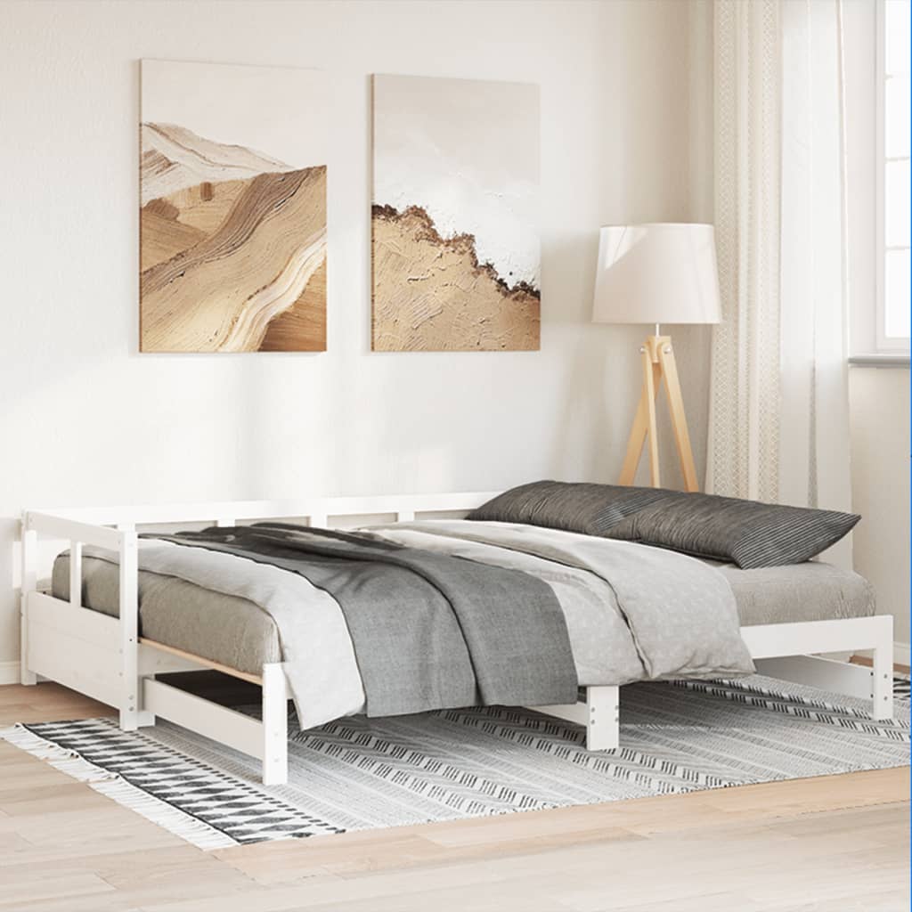 vidaXL Sofá cama sin colchón madera maciza de pino blanco 80x200 cm