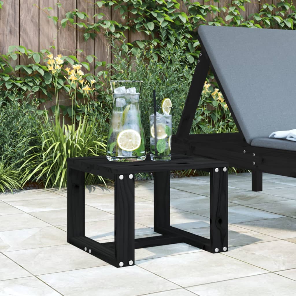 vidaXL Mesa auxiliar de jardín madera maciza pino negro 40x38x28,5 cm