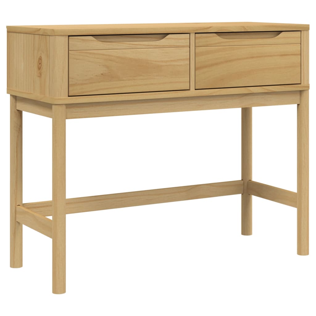 vidaXL Mesa consola FLORO madera maciza de pino marrón 89,5x36,5x73 cm