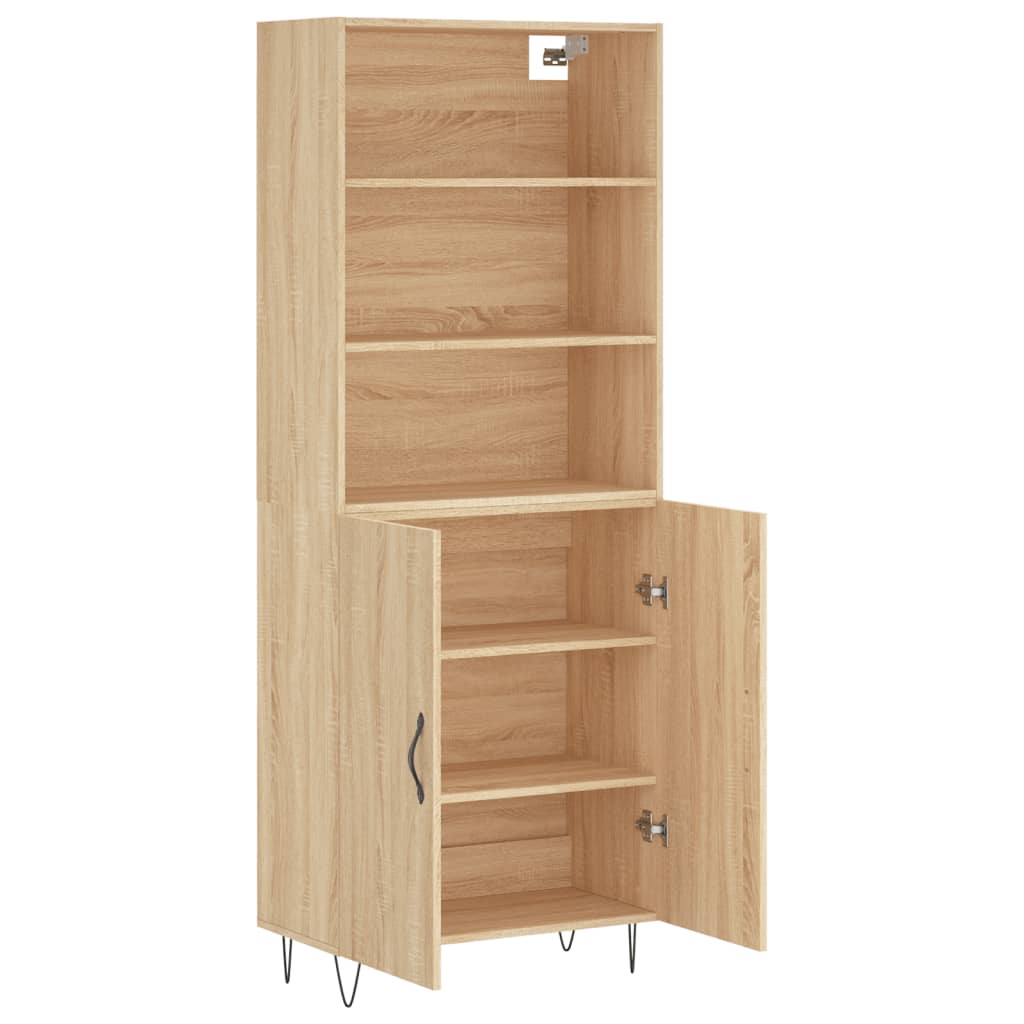 vidaXL Aparador alto madera contrachapada color roble 69,5x34x180 cm