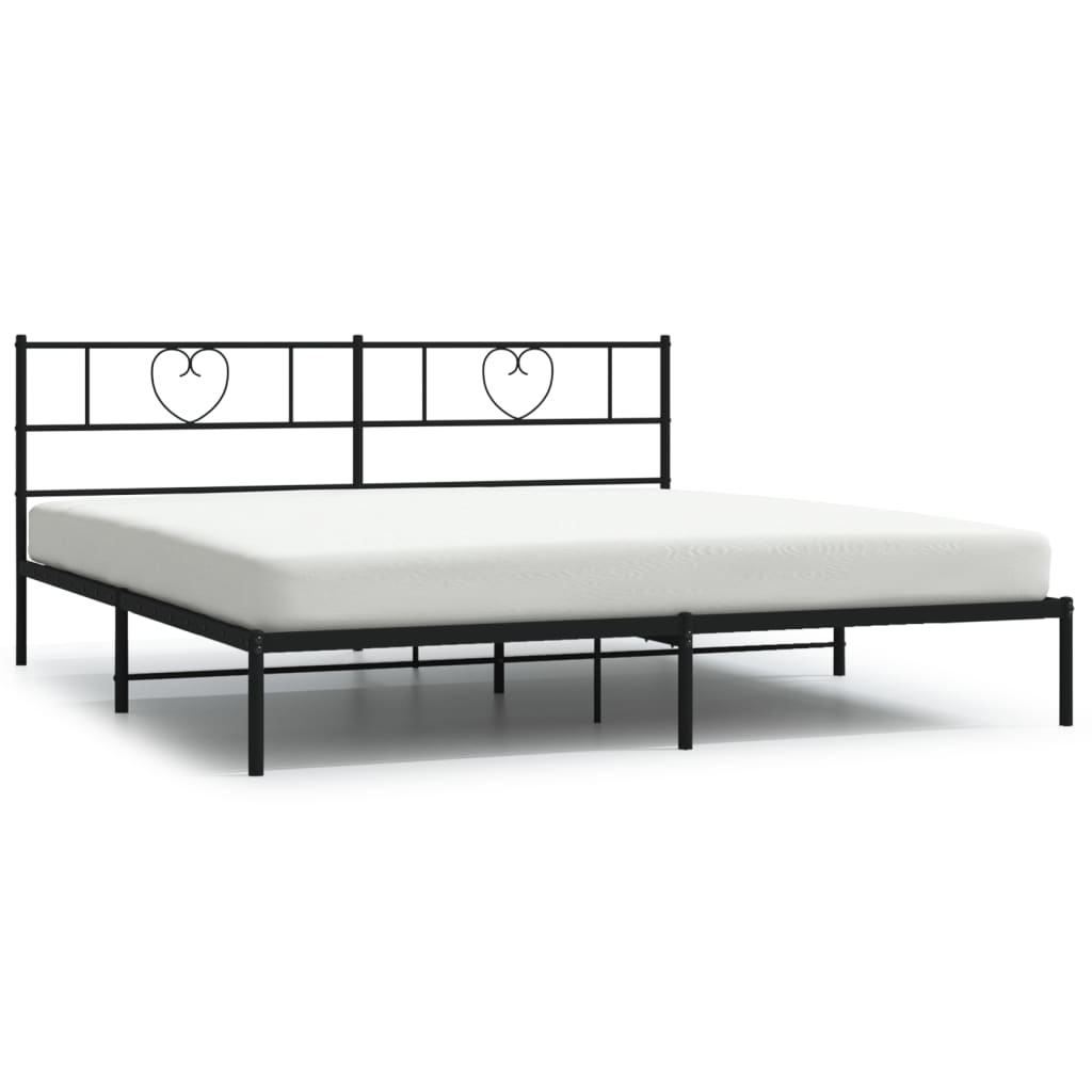 vidaXL Estructura cama sin colchón con cabecero metal negro 193x203 cm