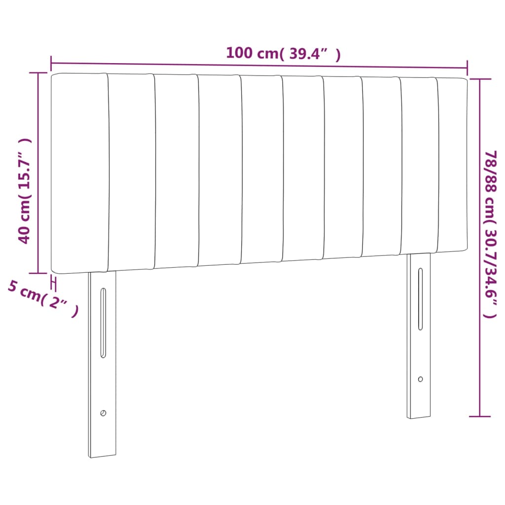 vidaXL Cabecero con LED de tela gris taupe 100x5x78/88 cm