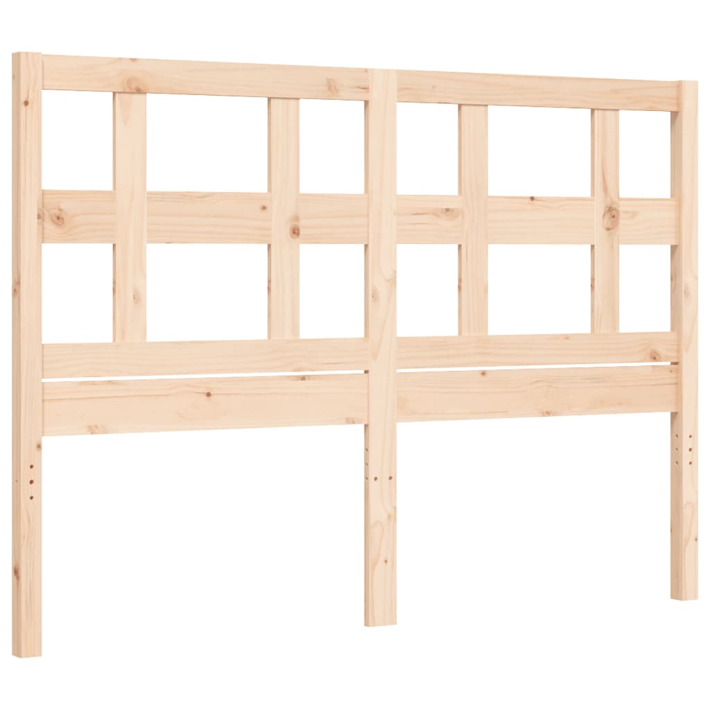 vidaXL Estructura de cama de matrimonio con cabecero madera maciza