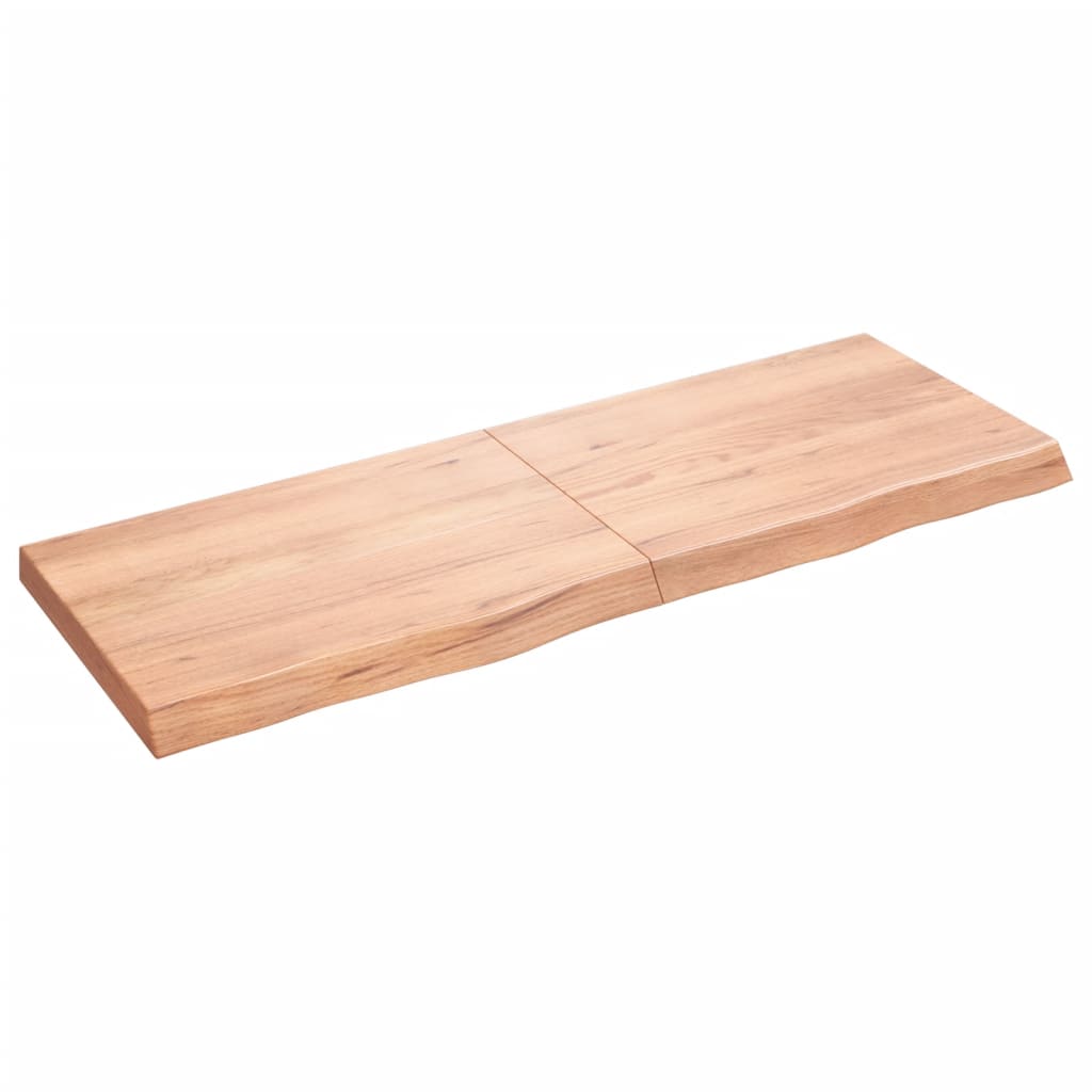 vidaXL Estante pared madera roble tratada marrón claro 140x50x(2-6) cm