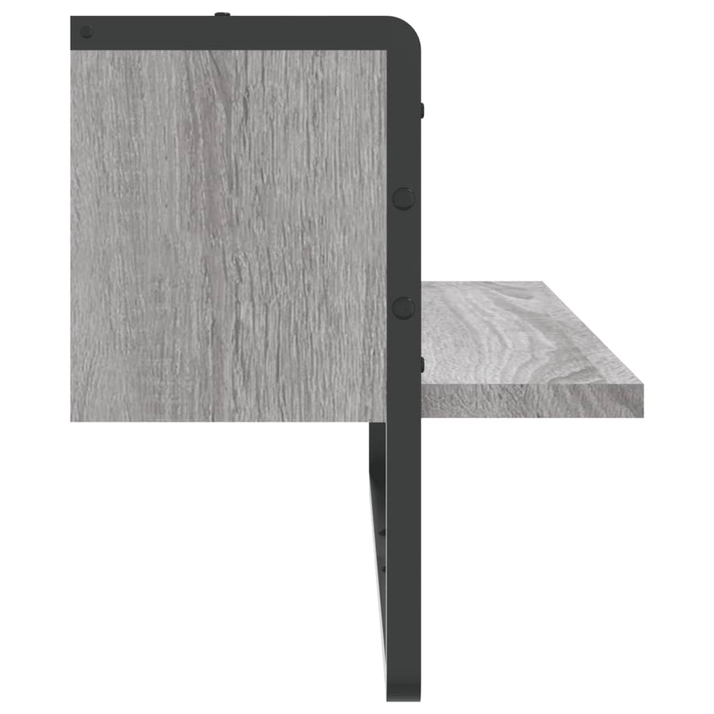 vidaXL Estante de pared con barra gris Sonoma 65x25x30 cm