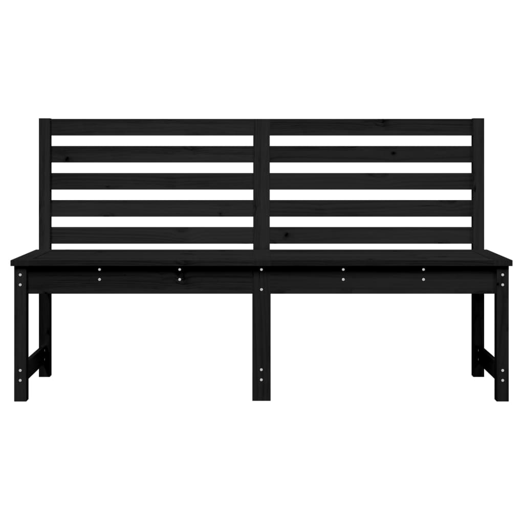 vidaXL Banco de jardín madera maciza pino negro 157,5 cm