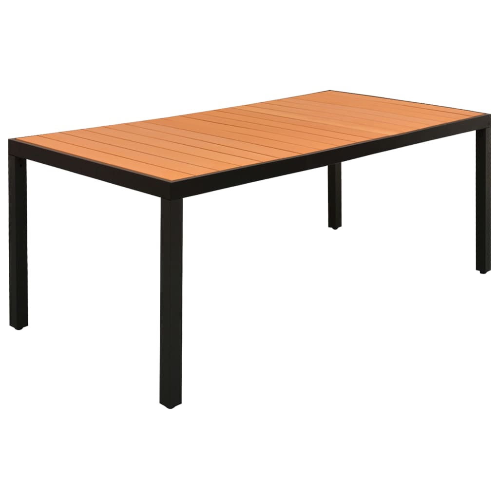 vidaXL Juego de comedor para jardín 7 piezas negro y marrón