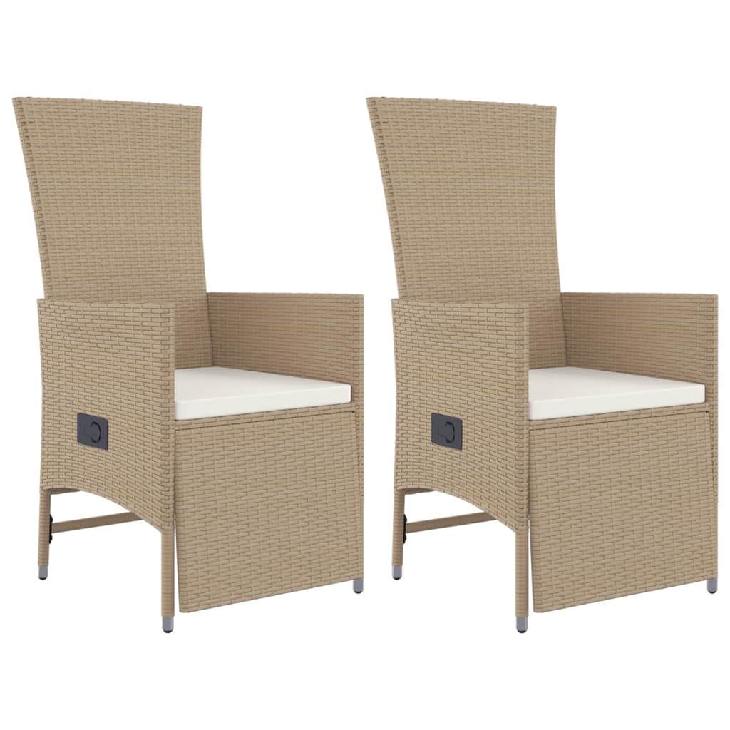 vidaXL Set comedor de jardín 3 pzas con cojines ratán sintético beige