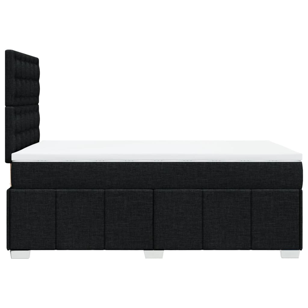 vidaXL Cama box spring con colchón tela negro 120x200 cm