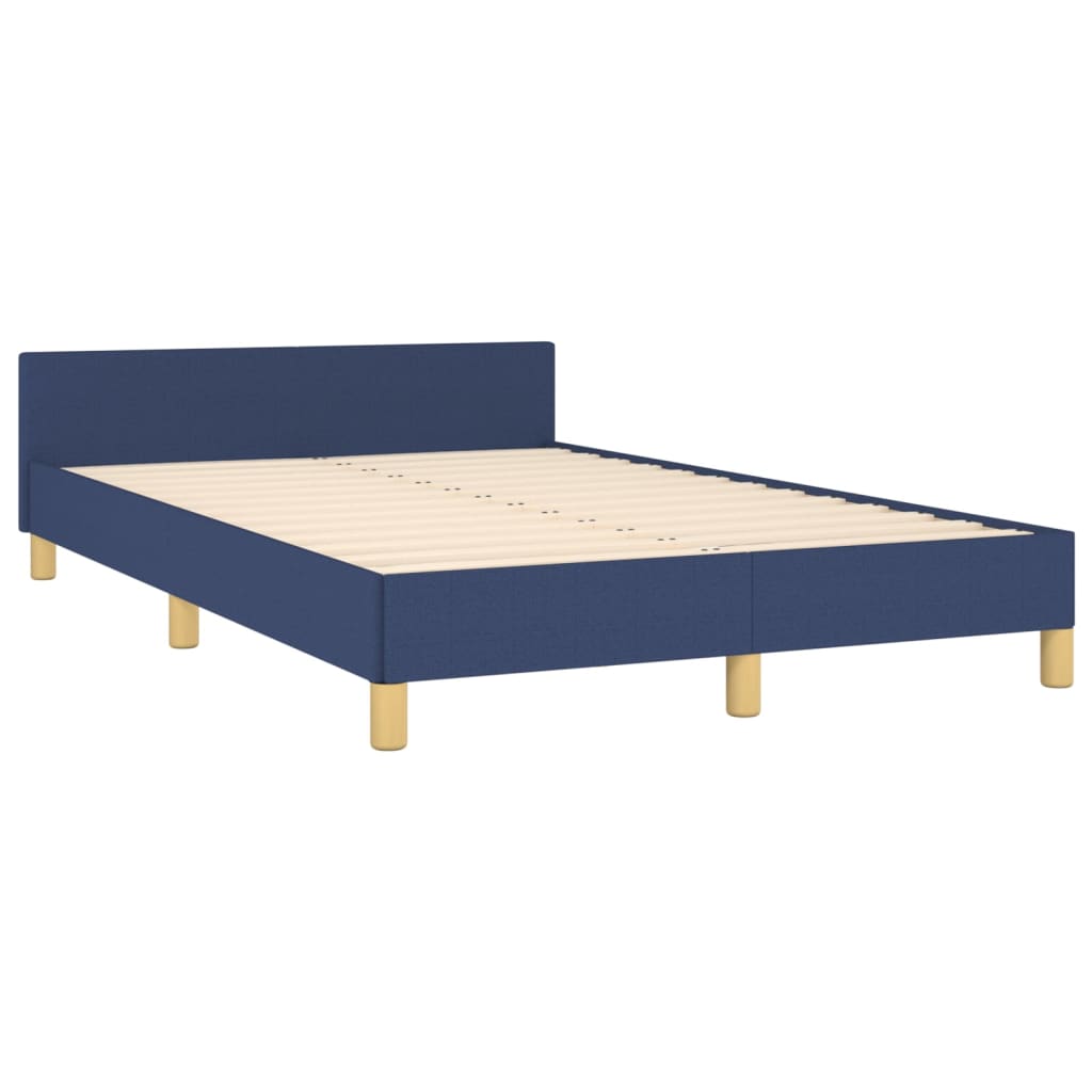 vidaXL Estructura de cama con cabecero de tela azul 120x200 cm