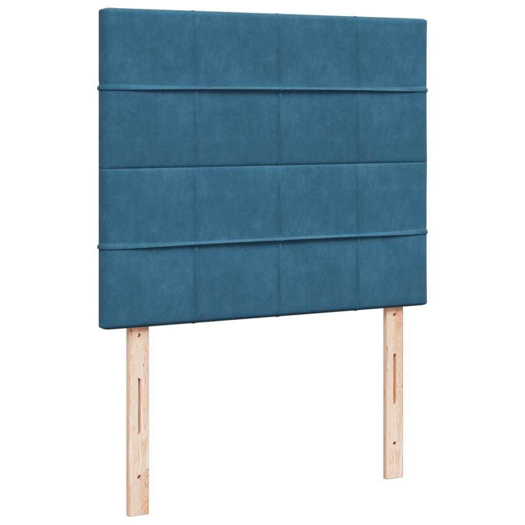 vidaXL Cama box spring con colchón terciopelo azul 120x190 cm