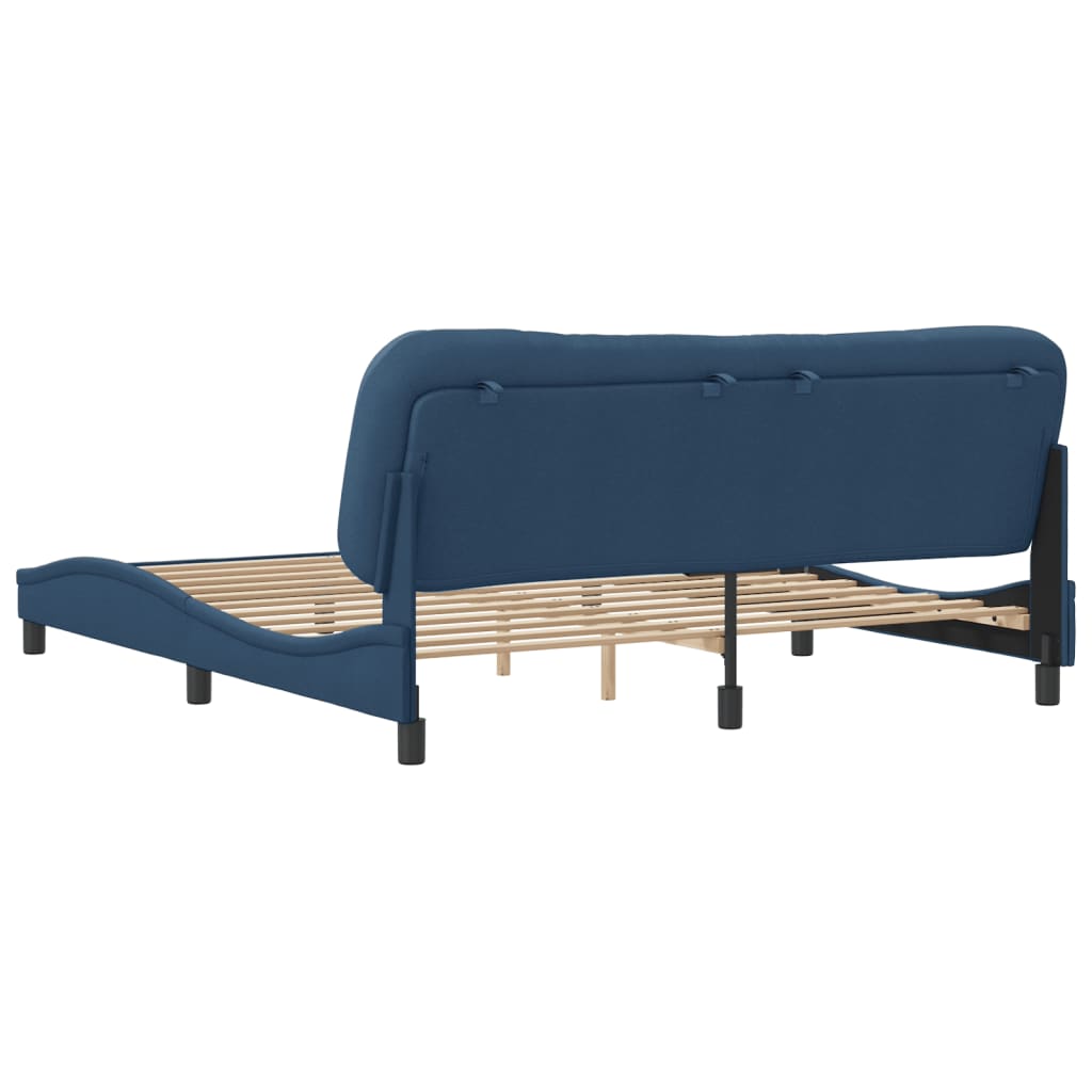 vidaXL Cama sin colchón tela azul 180x200 cm