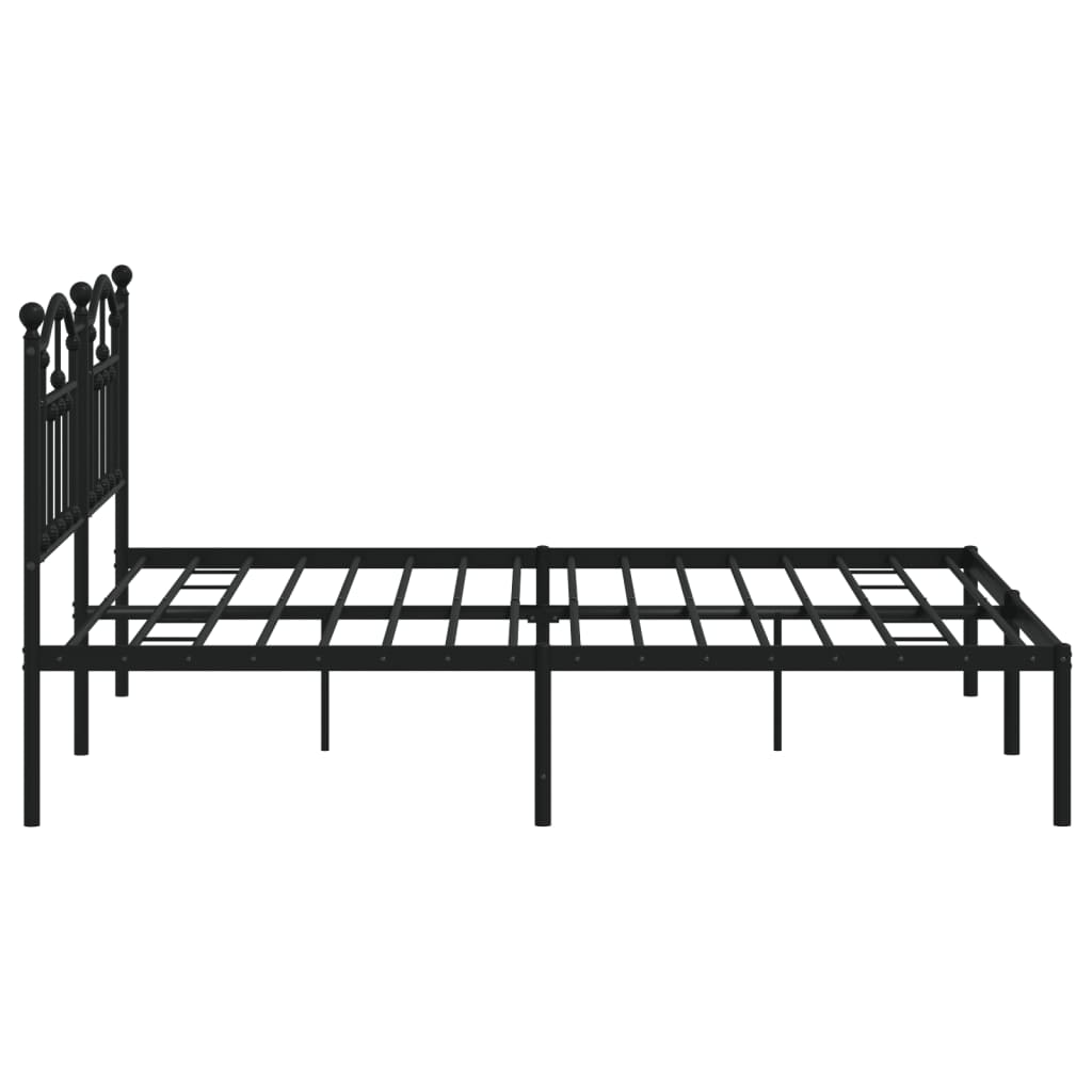 vidaXL Estructura cama sin colchón con cabecero metal negro 183x213 cm