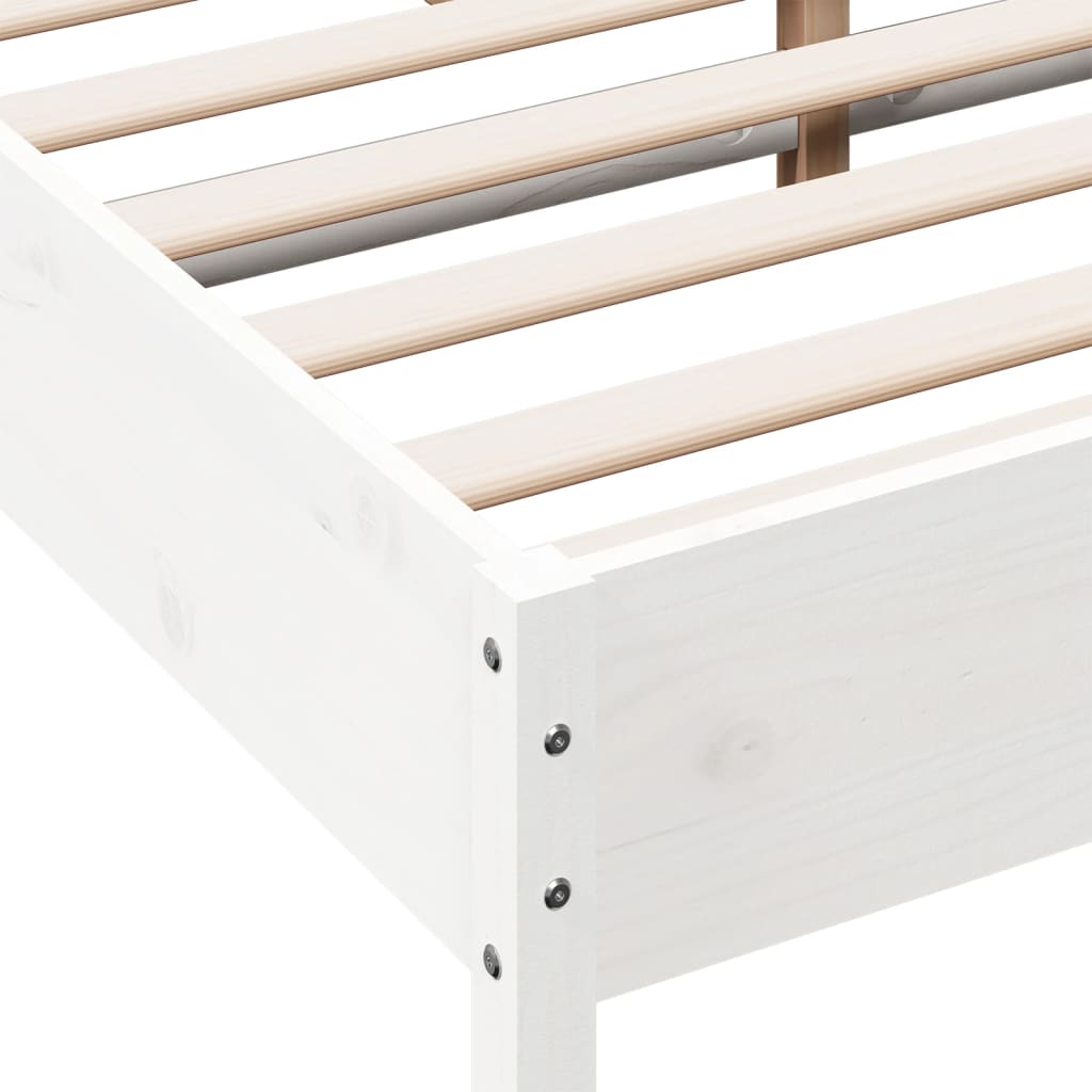 vidaXL Estructura de cama con cabecero madera pino blanco 160x200 cm