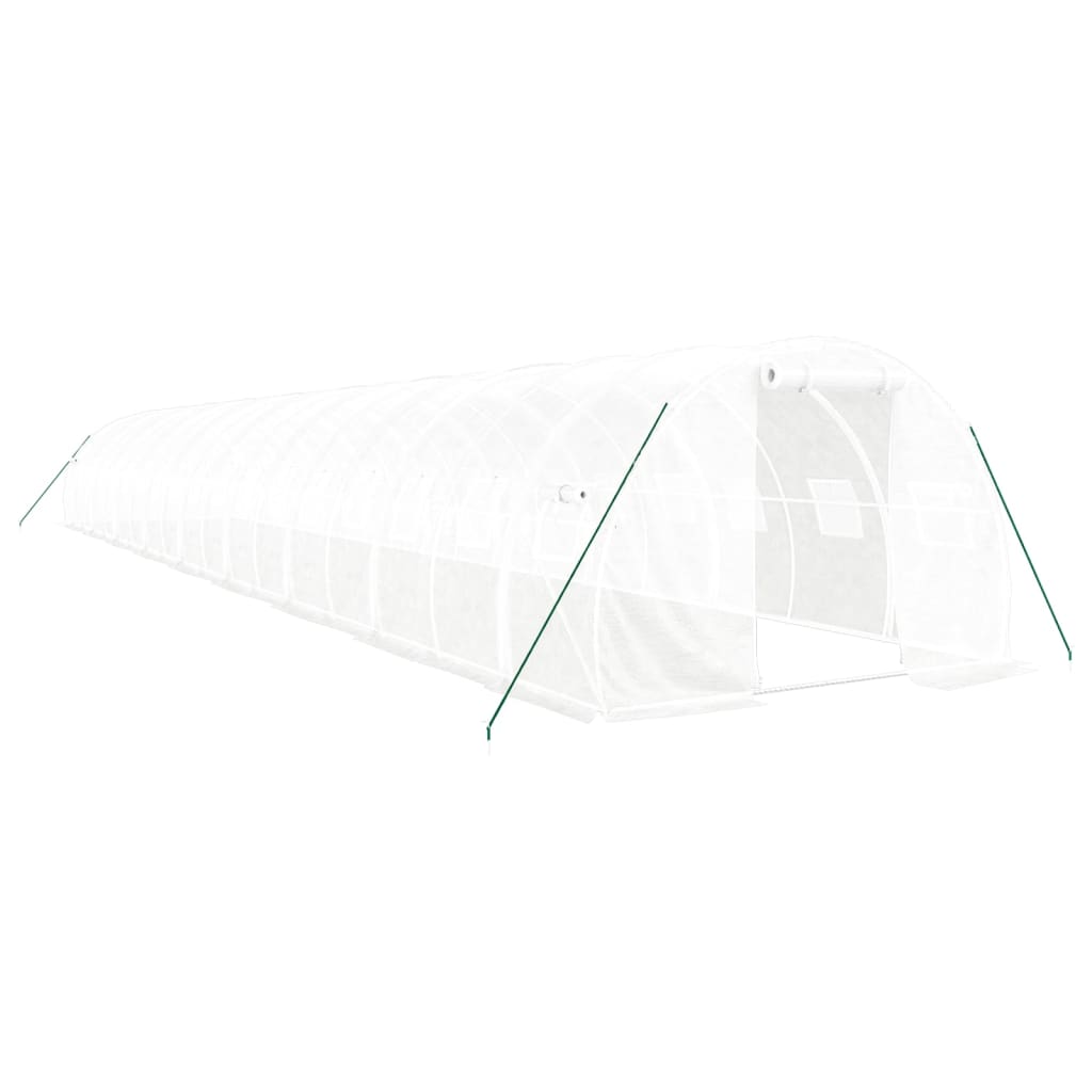 vidaXL Invernadero con estructura de acero blanco 54 m² 18x3x2 m