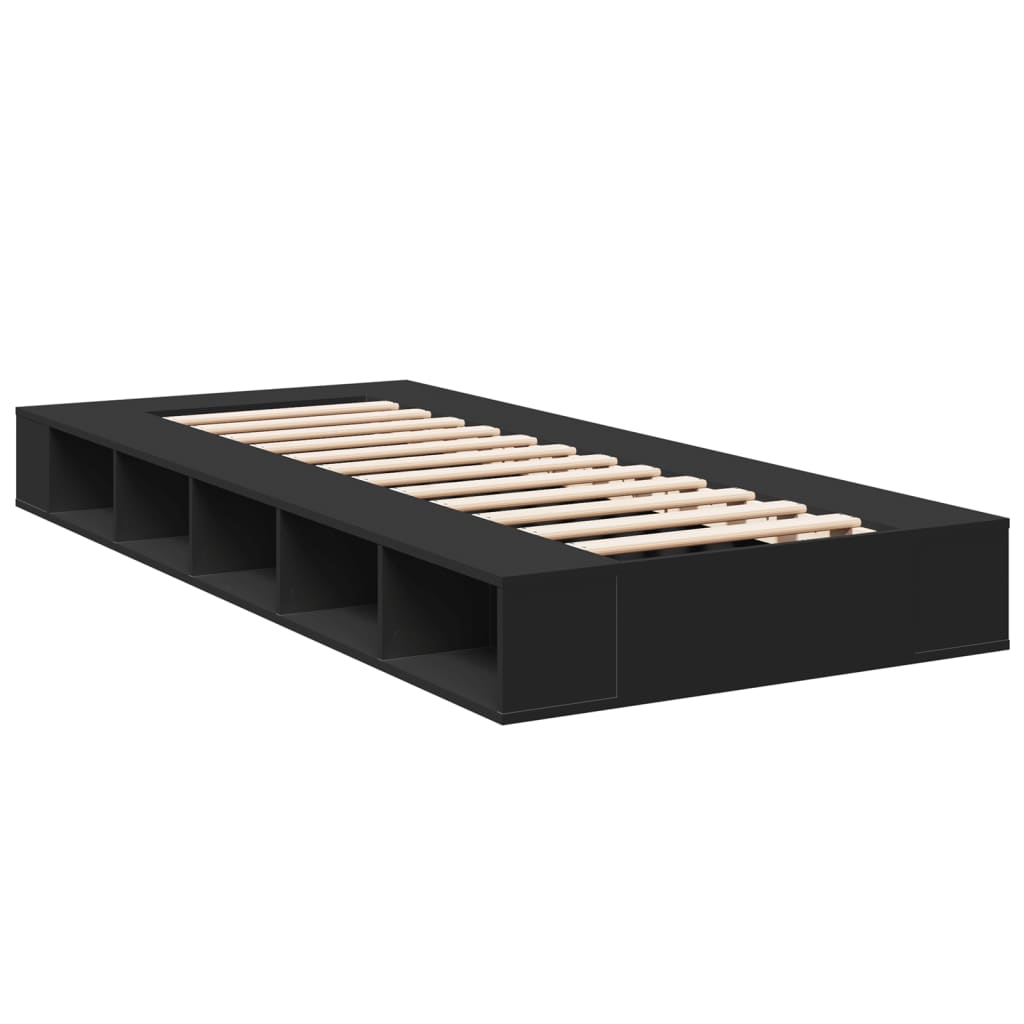 vidaXL Estructura de cama madera de ingeniería negra 75x190 cm