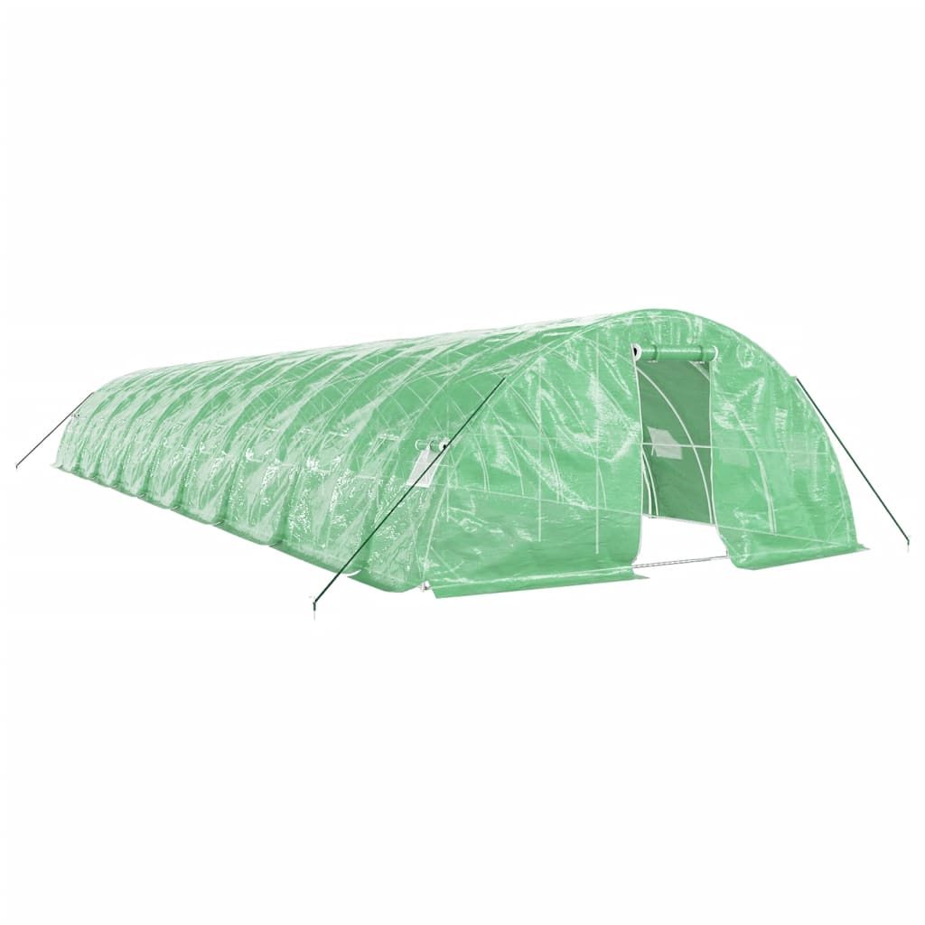 vidaXL Invernadero con estructura de acero verde 90 m² 18x5x2,3 m