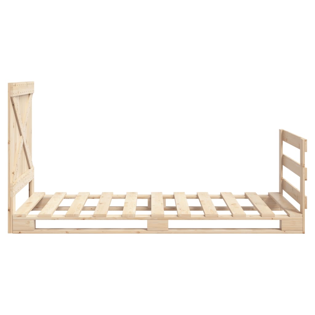 vidaXL Estructura de cama con cabecero madera maciza de pino 90x200 cm