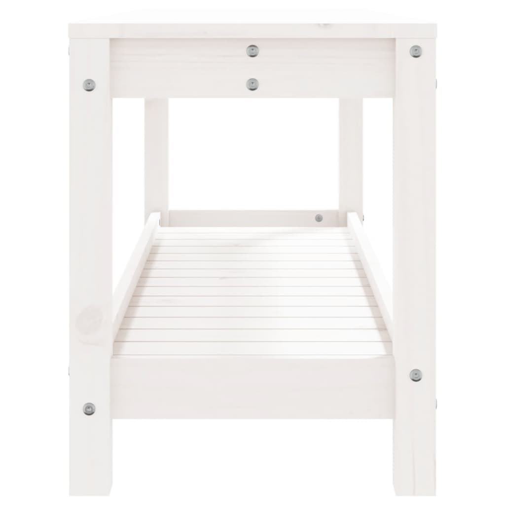 vidaXL Banco de jardín madera maciza de pino blanco 108x35x45 cm